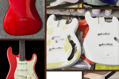 Beige and Blue Minimalist Beauty Skincare Before After Collage Instagram Post - Guitar Respray Red, Blue and Pink