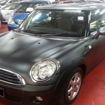 mini cooper mini one car spray paint frozen gray frozen black matt gray matt black sin heng long mtoor work car workshop