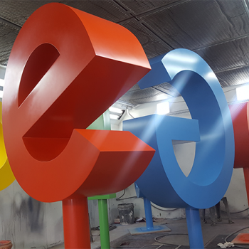 google brand logo spray paint customized aluminium panel sin heng long motor work